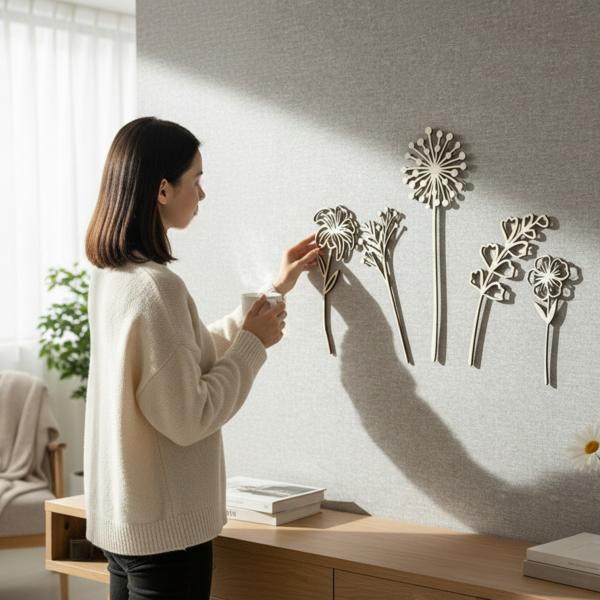 Holz Blumen Wildblumen Dekoration Blumenstrauß aus Holz Wand Deko - verschiedene Motive